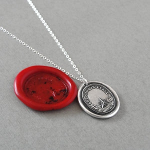 I Shall Stand Upright However I Fall - Wax Seal Necklace Caltrap - Antique Wax Seal Jewelry Fearless Caltrop