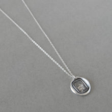 Load image into Gallery viewer, Silver Sun Wax Seal Necklace - Through Thickest Clouds I Find My Way motto
