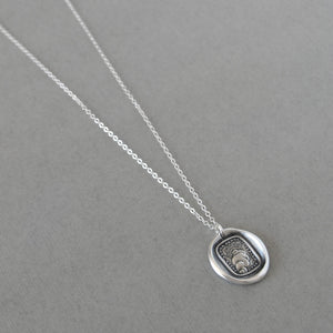 Silver Sun Wax Seal Necklace - Through Thickest Clouds I Find My Way motto