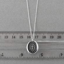 Load image into Gallery viewer, In This Sign You Shall Conquer Wax Seal Necklace In Silver - Antique Cross Wax Seal Jewelry
