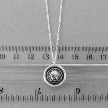 Load image into Gallery viewer, Always Faithful Dog Wax Seal Necklace in Silver Latin motto Semper Fidelis - RQP Studio
