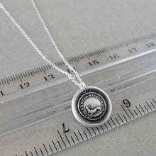 Load image into Gallery viewer, Always Faithful Dog Wax Seal Necklace in Silver Latin motto Semper Fidelis - RQP Studio
