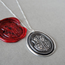 Load image into Gallery viewer, Love Hope Faith - Wax Seal Necklace christian anchor sacred heart chalice - shield wax seal charm jewelry - RQP Studio
