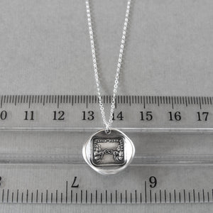 Far Apart Close At Heart - Silver Wax Seal Necklace Love Knot Across The Miles