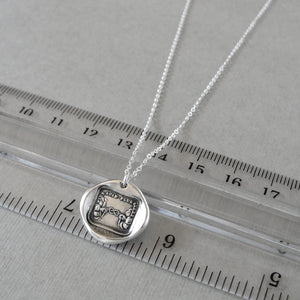 Far Apart Close At Heart - Silver Wax Seal Necklace Love Knot Across The Miles