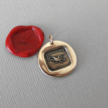 Load image into Gallery viewer, Fearless Wax Seal Charm with eagle - Soar Without Fear - antique wax seal charm jewelry French No Fear motto - RQP Studio
