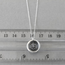 Load image into Gallery viewer, By Effort And Hard Work - Silver Wax Seal Necklace - Forget Me Not Flower
