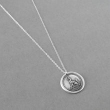 Load image into Gallery viewer, Fox Wax Seal Necklace - Antique Silver Wax Seal Jewelry With Fox Symbol For Wisdom Wit
