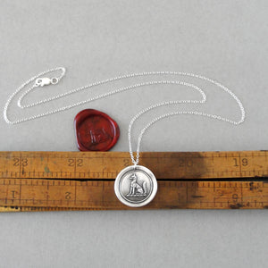 Fox Wax Seal Necklace - Antique Silver Wax Seal Jewelry With Fox Symbol For Wisdom Wit
