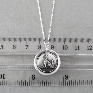 Fox Wax Seal Necklace - Antique Silver Wax Seal Jewelry With Fox Symbol For Wisdom Wit