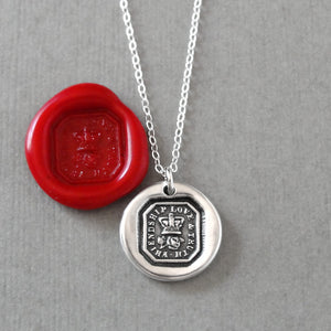 Friendship Love Truth - Wax Seal Necklace With Crown And Rose - Antique Wax Seal Jewelry