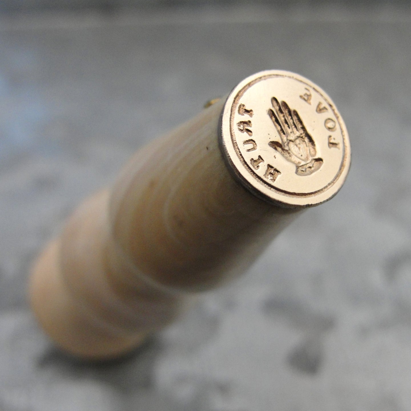 Love Truth Wax Seal Stamp With Heart In Hand - Replica of Antique 19th Century Motto Seal