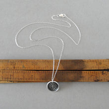 Load image into Gallery viewer, In This Sign You Shall Conquer Wax Seal Necklace In Silver - Antique Cross Wax Seal Jewelry
