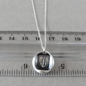 Hope Sustains Me - Anchor Wax Seal Necklace - Antique Silver Wax Seal Jewelry - RQP Studio