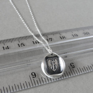 Hope Sustains Me - Anchor Wax Seal Necklace - Antique Silver Wax Seal Jewelry - RQP Studio