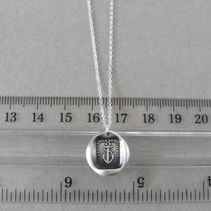 Hope Sustains Me - Anchor Wax Seal Necklace - Antique Silver Wax Seal Jewelry - RQP Studio