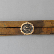 Load image into Gallery viewer, Wolf Wax Seal Pendant - I Dare - Bronze Wax Seal Jewelry - RQP Studio
