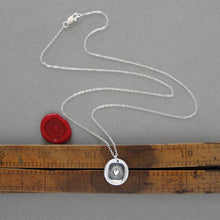 Load image into Gallery viewer, Melting Heart Wax Seal Necklace - Antique Wax Seal Jewelry In Silver Sweet Love Made Of Melting Stuff
