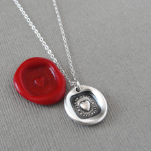 Load image into Gallery viewer, Melting Heart Wax Seal Necklace - Antique Wax Seal Jewelry In Silver Sweet Love Made Of Melting Stuff
