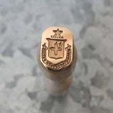 Load image into Gallery viewer, Star and Cross Wax Seal Stamp - Remake of Antique 19th Century Latin Motto Wax Seal Crest
