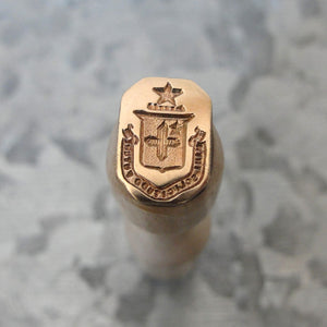 Star and Cross Wax Seal Stamp - Remake of Antique 19th Century Latin Motto Wax Seal Crest