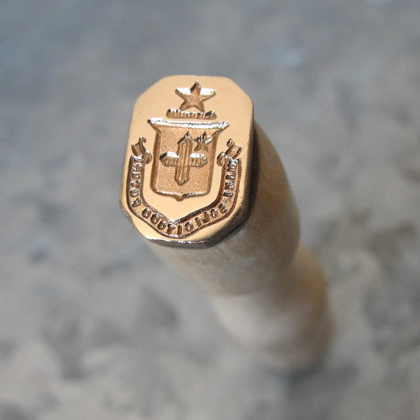 Star and Cross Wax Seal Stamp - Remake of Antique 19th Century Latin Motto Wax Seal Crest