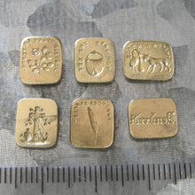 Load image into Gallery viewer, Antique Wax Seal Stamps - 6 Double-sided Discs From French Multi Seal
