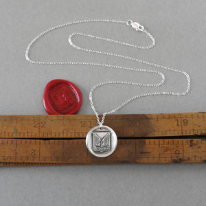 Mount Up - Protection Wings Silver Wax Seal Necklace - RQP Studio