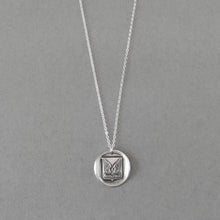 Load image into Gallery viewer, Mount Up - Protection Wings Silver Wax Seal Necklace - RQP Studio
