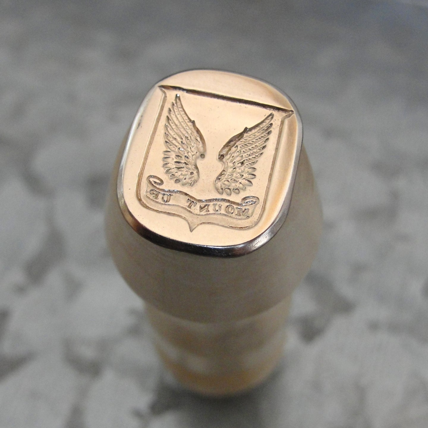 Wings Wax Seal Stamp - Remake of Antique 19th Century Motto Wax Seal Mount Up