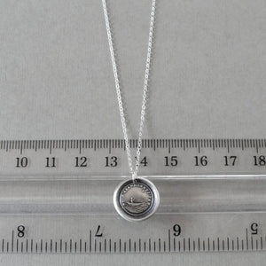 Do Not Leave Me - Silver Wax Seal Necklace Guided By North Star - Forsake Me Not - RQP Studio