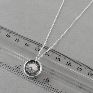 Do Not Leave Me - Silver Wax Seal Necklace Guided By North Star - Forsake Me Not - RQP Studio