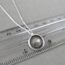 Load image into Gallery viewer, Do Not Leave Me - Silver Wax Seal Necklace Guided By North Star - Forsake Me Not - RQP Studio
