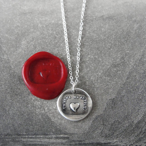 Wax Seal Necklace Heart - One Is Enough For Me - antique wax seal charm jewelry French Love Motto - RQP Studio