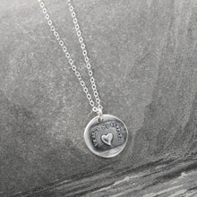 Load image into Gallery viewer, Wax Seal Necklace Heart - One Is Enough For Me - antique wax seal charm jewelry French Love Motto
