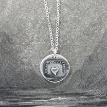 Load image into Gallery viewer, Wax Seal Necklace Heart - One Is Enough For Me - antique wax seal charm jewelry French Love Motto

