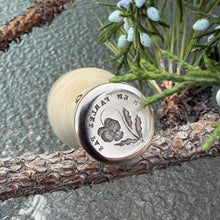 Load image into Gallery viewer, Pansy Wax Seal Stamp - Remake of Antique 19th Century Wax Seal French Motto
