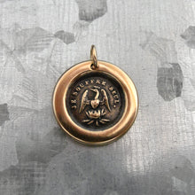 Load image into Gallery viewer, Phoenix Wax Seal Charm - Rise Again - antique wax seal jewelry pendant French motto I Suffer Alone - RQP Studio
