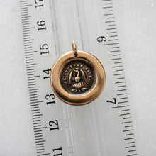 Load image into Gallery viewer, Phoenix Wax Seal Charm - Rise Again - antique wax seal jewelry pendant French motto I Suffer Alone
