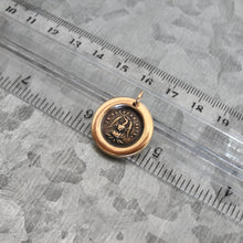 Load image into Gallery viewer, Phoenix Wax Seal Charm - Rise Again - antique wax seal jewelry pendant French motto I Suffer Alone
