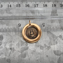 Load image into Gallery viewer, Phoenix Wax Seal Charm - Rise Again - antique wax seal jewelry pendant French motto I Suffer Alone
