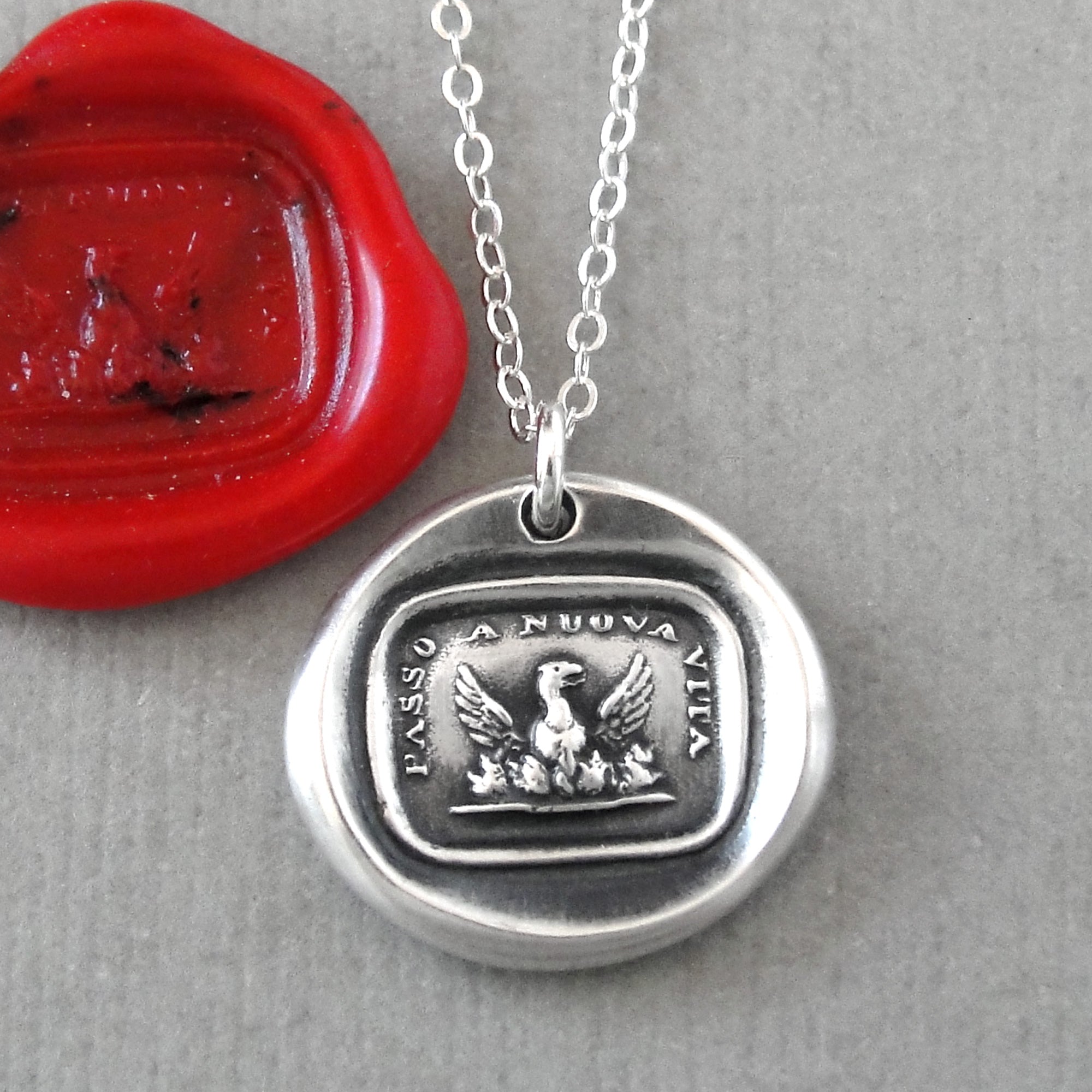 Mark Of Distinction outlets - Griffin Passant Wax Seal Necklace - Strength Courage Boldness - antique wax seal charm jewelry gryphon