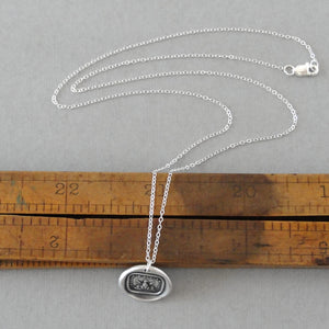 Phoenix Wax Seal Necklace In Silver - Step To A New Life - Phoenix Rising From Ashes