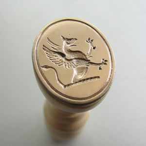 Griffin Wax Seal Stamp - Remake of Antique 19th Century Latin Motto Wax Seal Rampant Gryphon