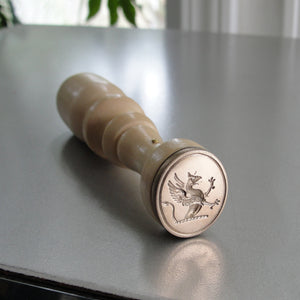 Griffin Wax Seal Stamp - Remake of Antique 19th Century Latin Motto Wax Seal Rampant Gryphon