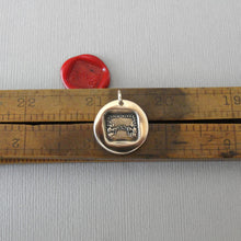 Load image into Gallery viewer, Far Apart Close At Heart - Bronze Wax Seal Jewelry Pendant  Reach Across The Miles Motto
