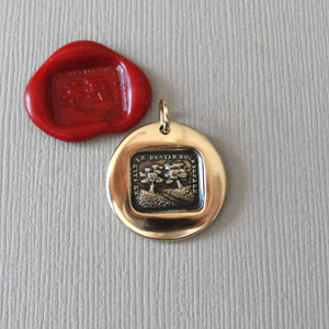 Wax Seal Charm Trees Distant Love Motto - antique wax seal jewelry pendant motto Vain Destiny Separates Us - RQP Studio