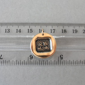 Wax Seal Charm Trees Distant Love Motto - antique wax seal jewelry pendant motto Vain Destiny Separates Us