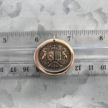 Load image into Gallery viewer, Unicorn Wax Seal Pendant - antique wax seal jewelry pendant Latin motto Courage Virtue Strength - RQP Studio
