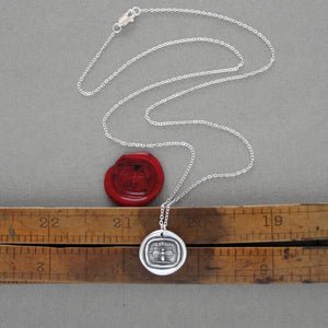 Silver Bee Wax Seal Necklace - Live Life To The Fullest - antique wax seal jewelry - RQP Studio
